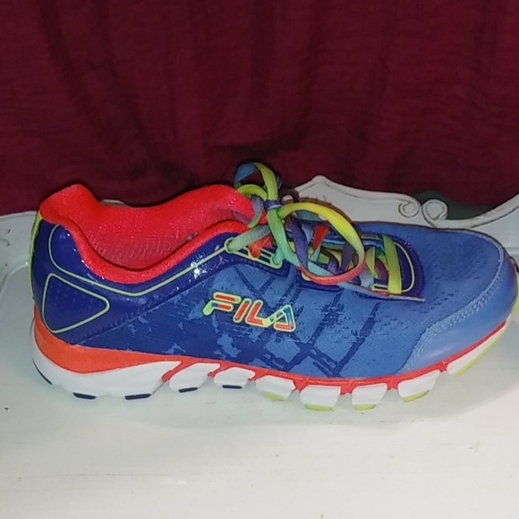 Fila NEON Rainbow Memory Foam Turbo Fuel Running Shoes EUC - Picture 2 of 8